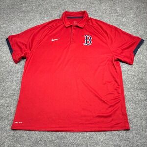 Nike MLB Boston Red Sox Polo Mens XL Red Dri-FIT Baseball Shirt